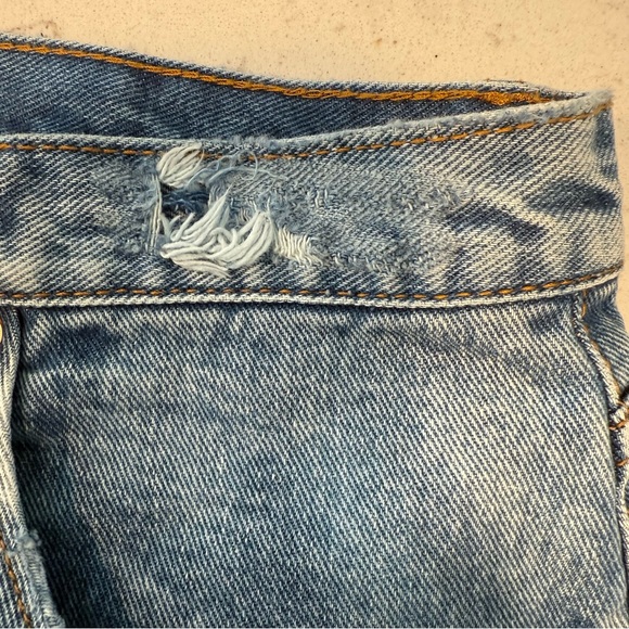 NWT- One Teaspoon Women’s Truckers Mid Waist Relaxed Denim Shorts- Denim Blue 34 - Picture 14 of 15